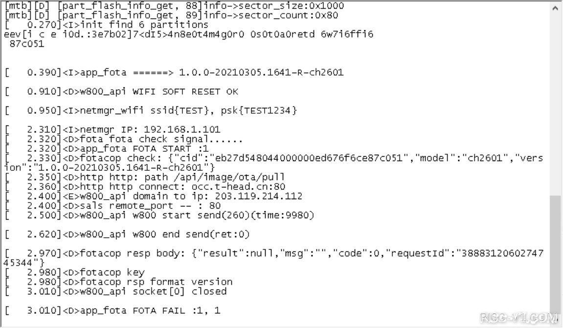 CH2601 单片机芯片及应用-RVB2601应用开发实战系列四：FOTA镜像升级risc-v单片机中文社区(31)