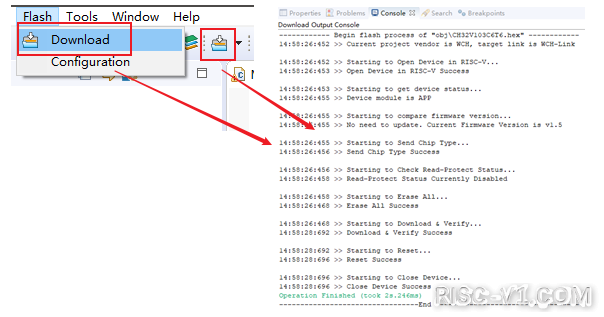 MounRiver Stuido IDE-RISC-V MCU开发 (六)：代码下载risc-v单片机中文社区(4)